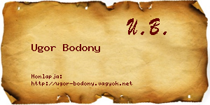 Ugor Bodony névjegykártya
